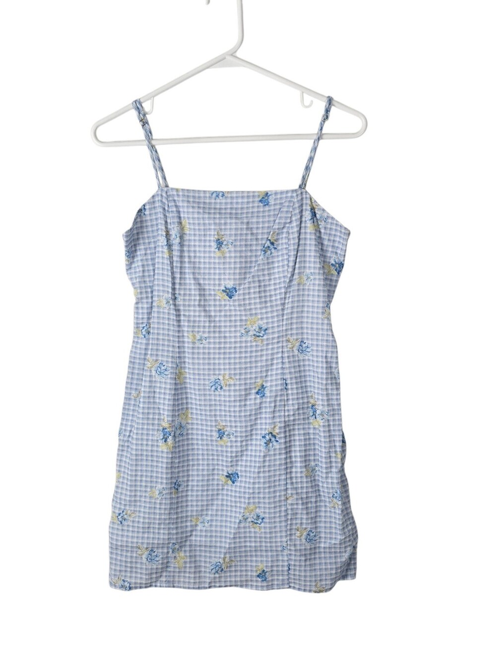 Majorelle Pearson Mini Dress Linen Blend Polly Gingham Print S Floral - Picture 2 of 14